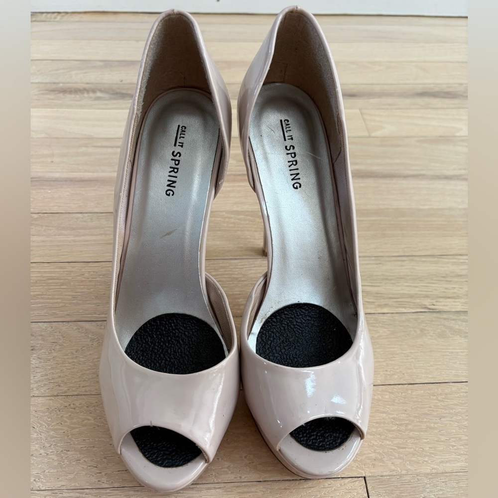 Call It Spring Cream Peep Toe Heels